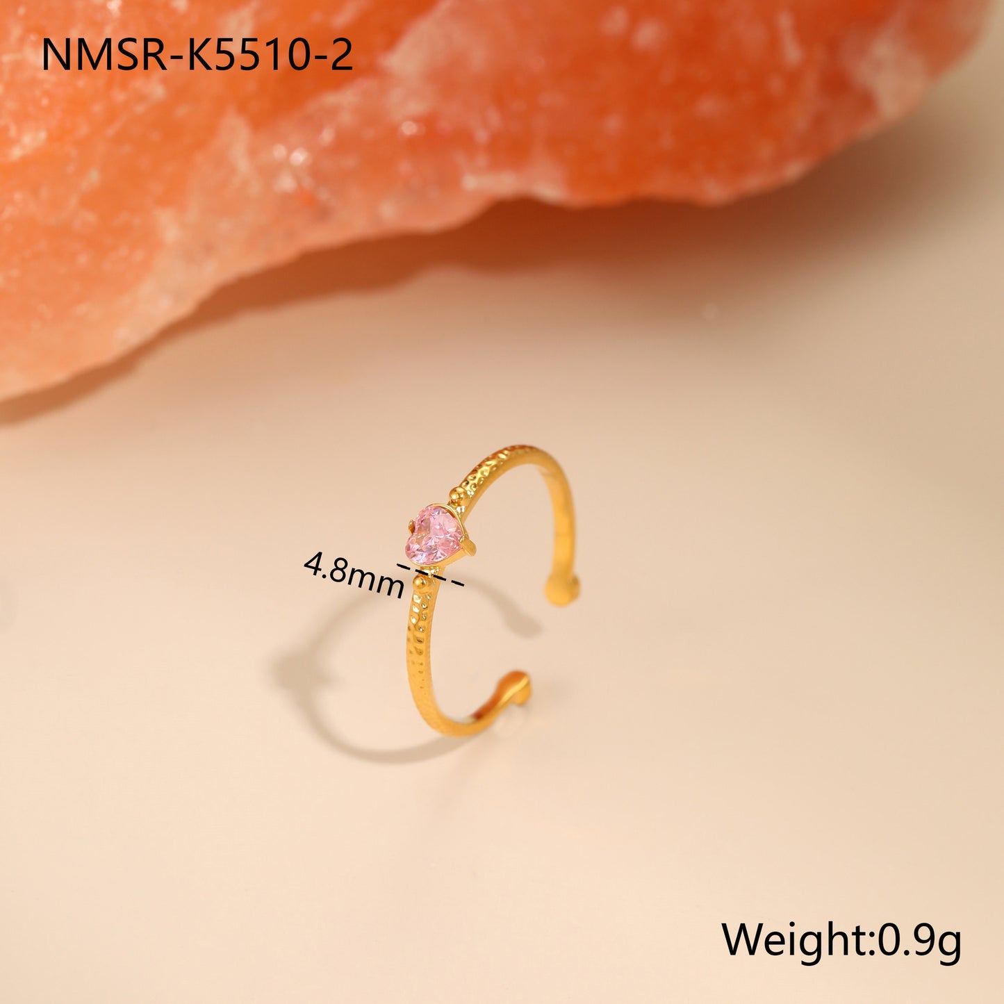 Inlaid Zircon Love All-match Open Ended Ring