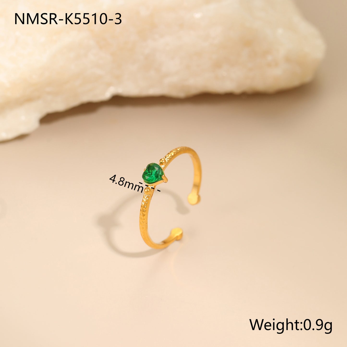 Inlaid Zircon Love All-match Open Ended Ring