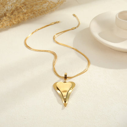 Double Heart Snake Bones Chain Stainless Steel Design Sense