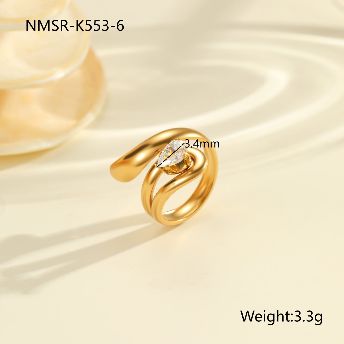 Fashion Zircon Ring Exquisite Hand Jewelry