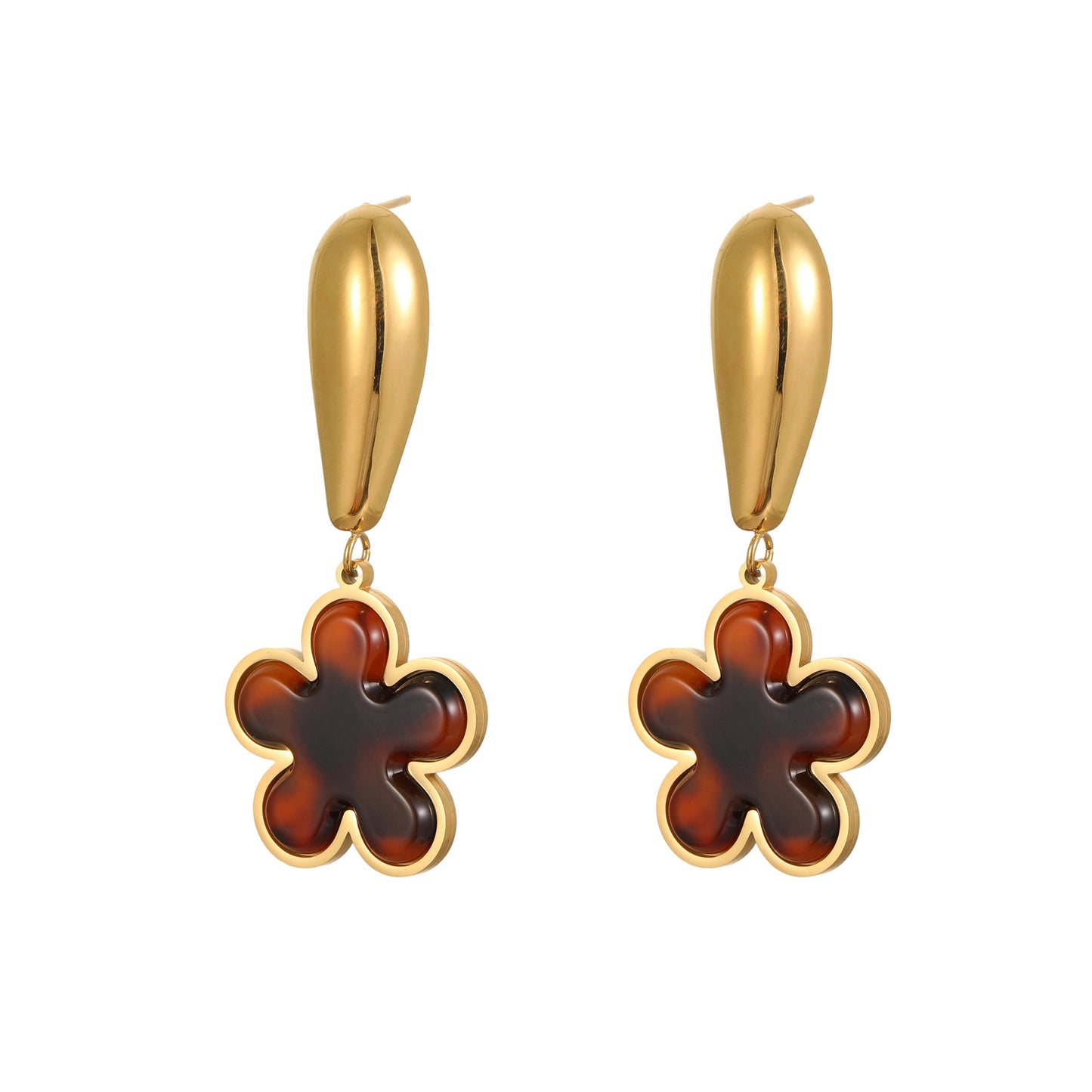 Tortoiseshell Resin Hawksbill Color Earrings