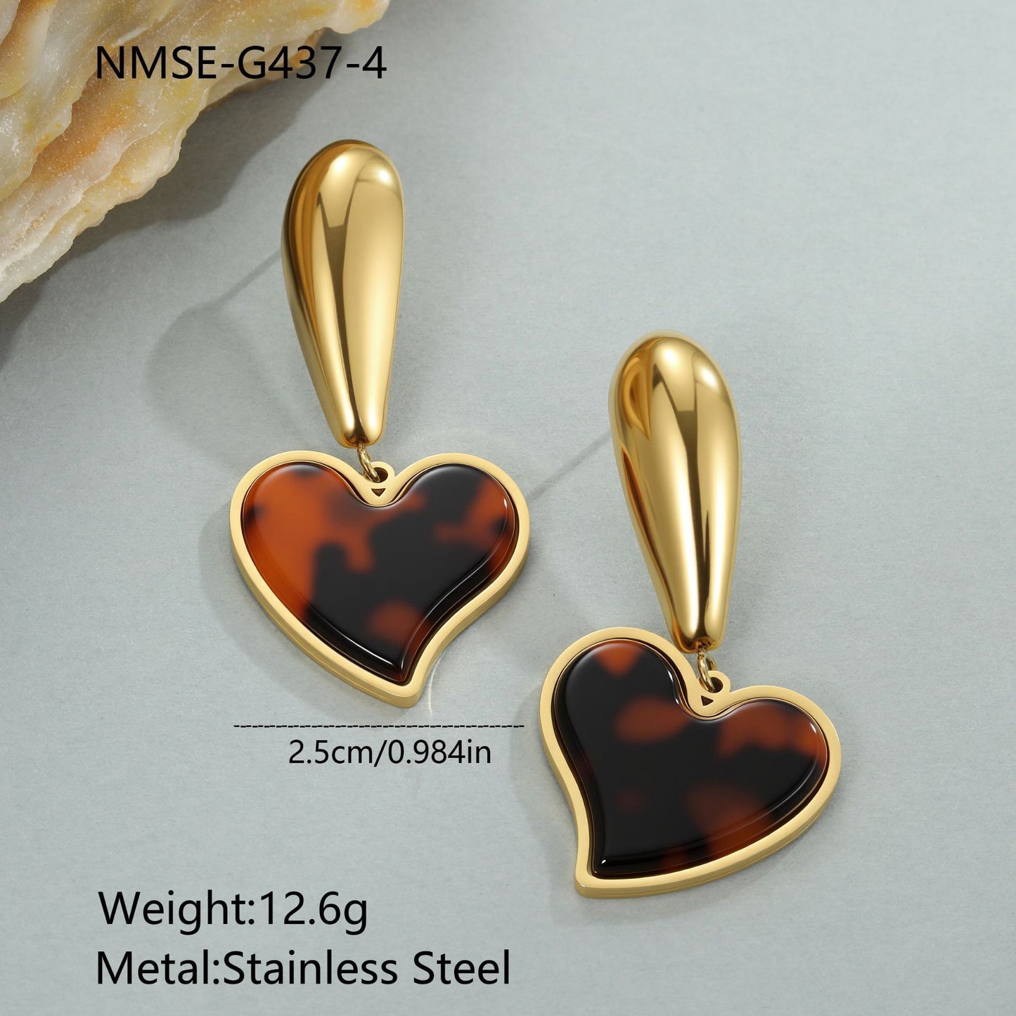 Tortoiseshell Resin Hawksbill Color Earrings