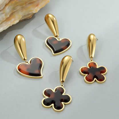 Tortoiseshell Resin Hawksbill Color Earrings