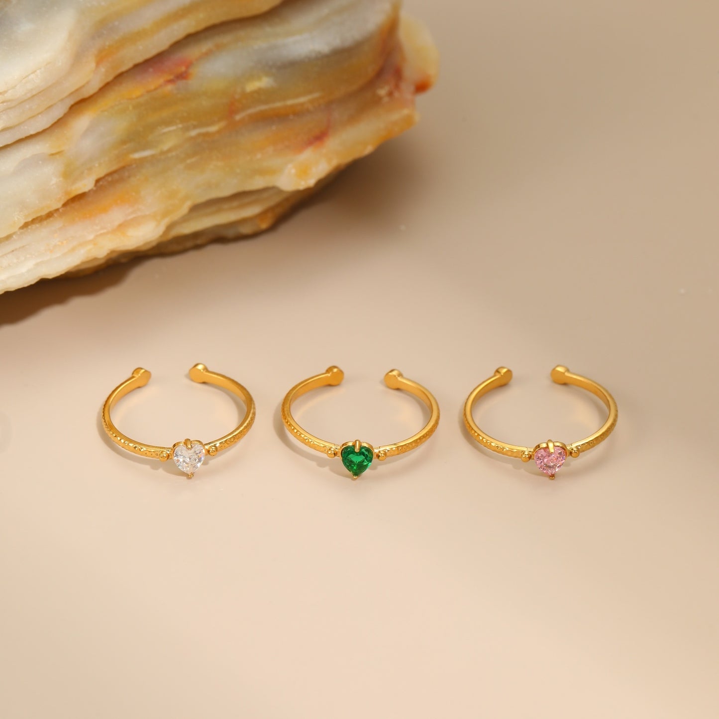 Inlaid Zircon Love All-match Open Ended Ring