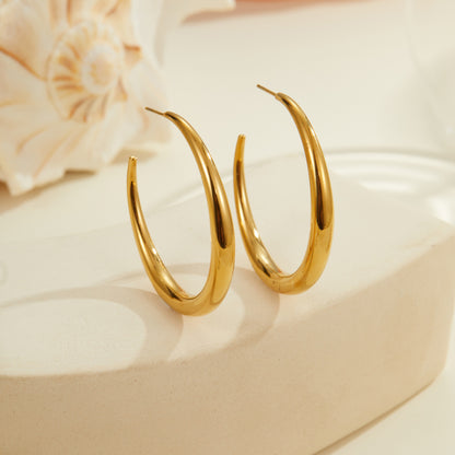 Hoop All-match Titanium Steel Earrings Simple Style