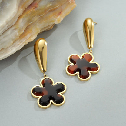 Tortoiseshell Resin Hawksbill Color Earrings