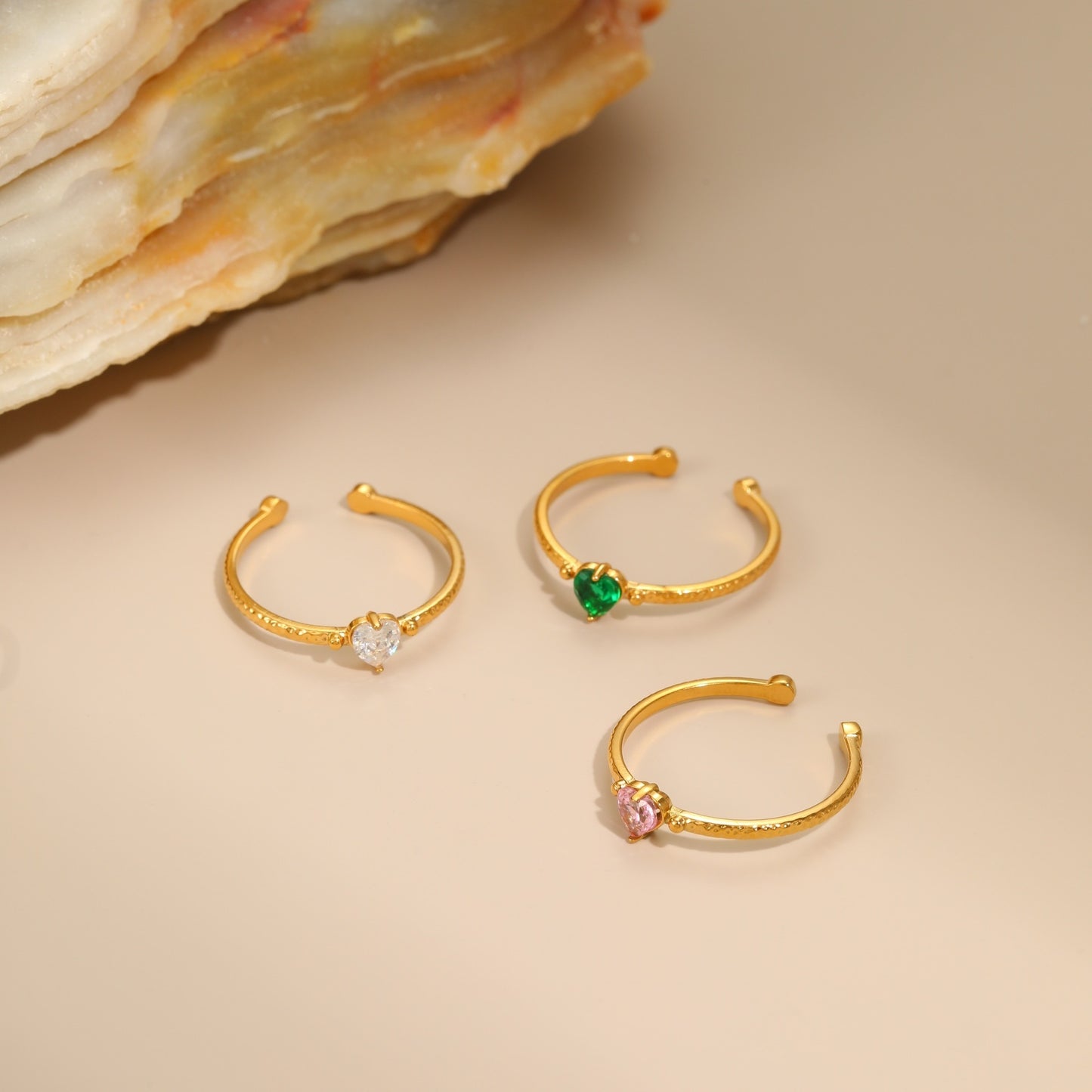 Inlaid Zircon Love All-match Open Ended Ring