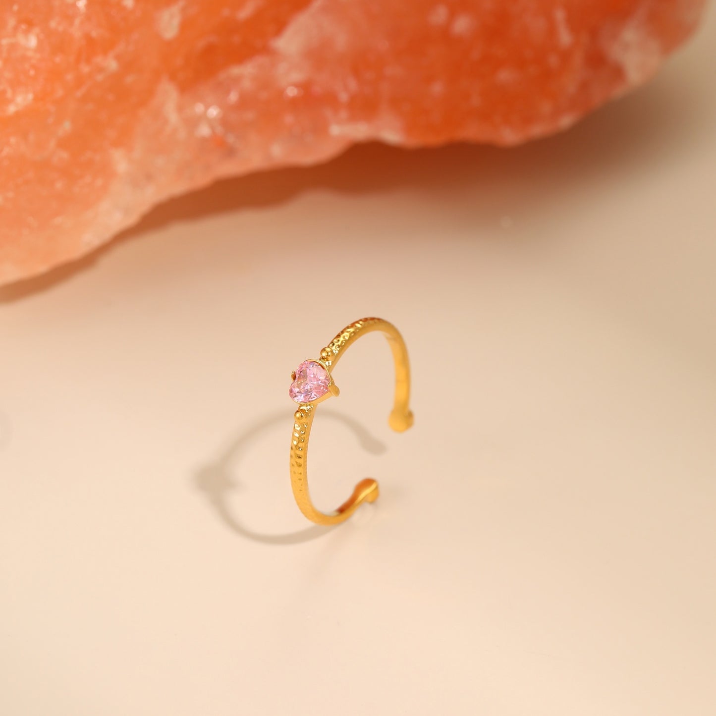 Inlaid Zircon Love All-match Open Ended Ring