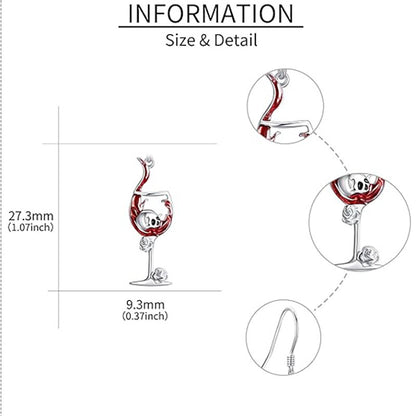 Halloween Skull Wine Glass Creative Earrings European And American