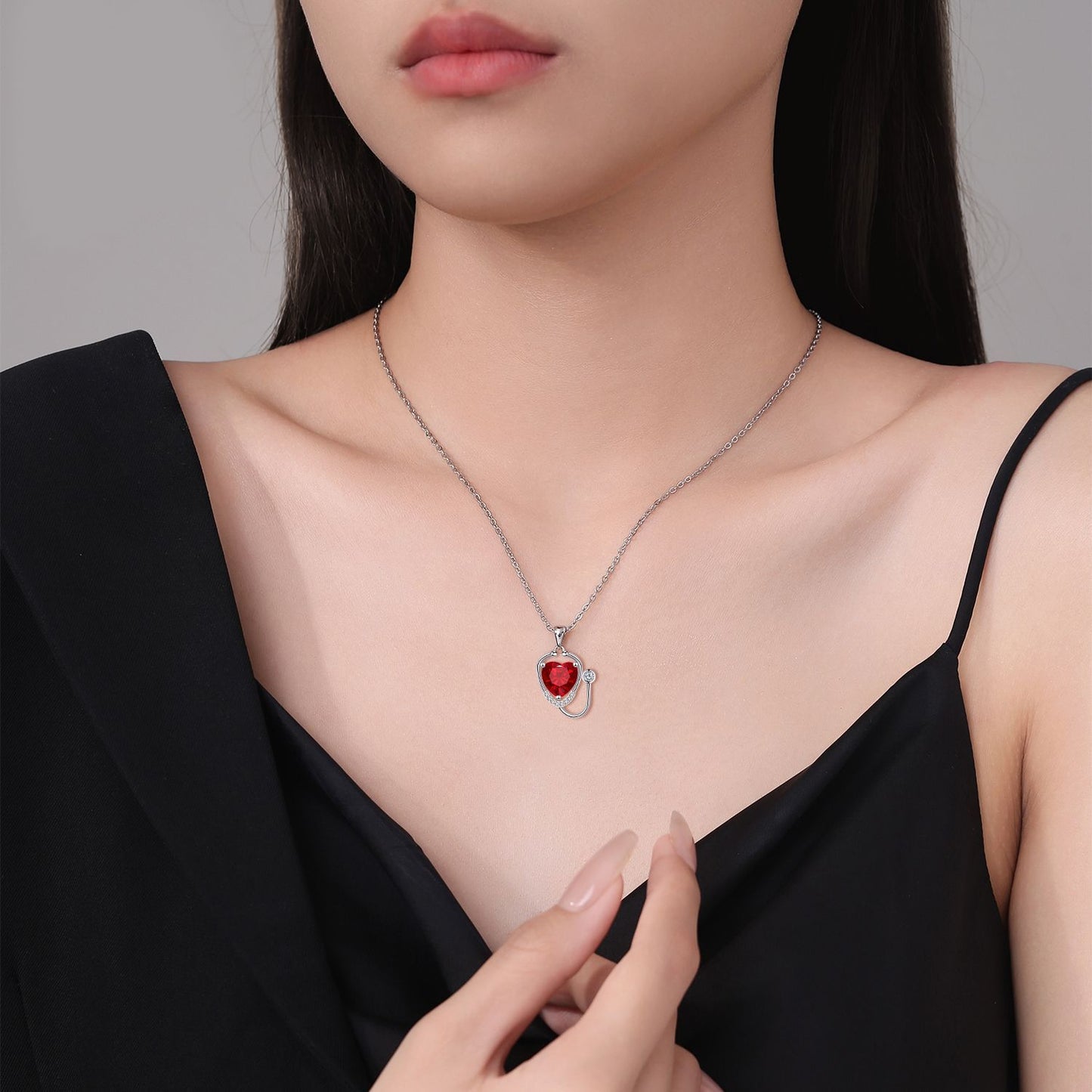 Women's Fashion Wings Cross Stethoscope Necklace